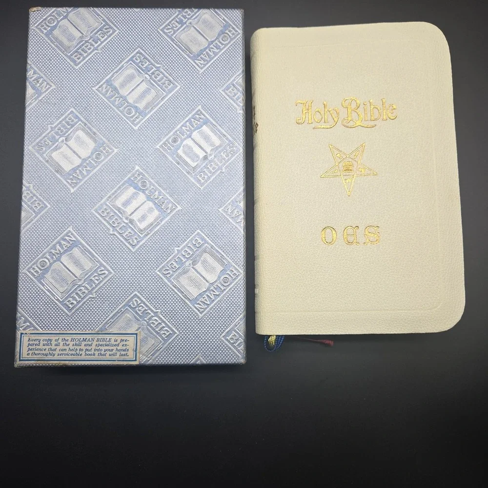 Vintage KJV Small Holy Bible Order of the Eastern Star OES Masonic LN In Box